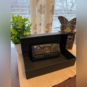 Lambskin Quilted Chanel Flap Wallet Black